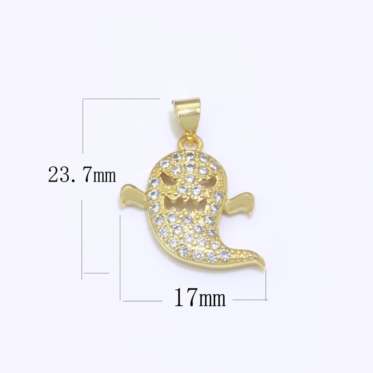 Ghost Charm for Scary Jewelry Designs Halloween Keepsakes Gold Filled for Minimalist Jewelry Earring Bracelet Necklace Supply N-1327 - DLUXCA