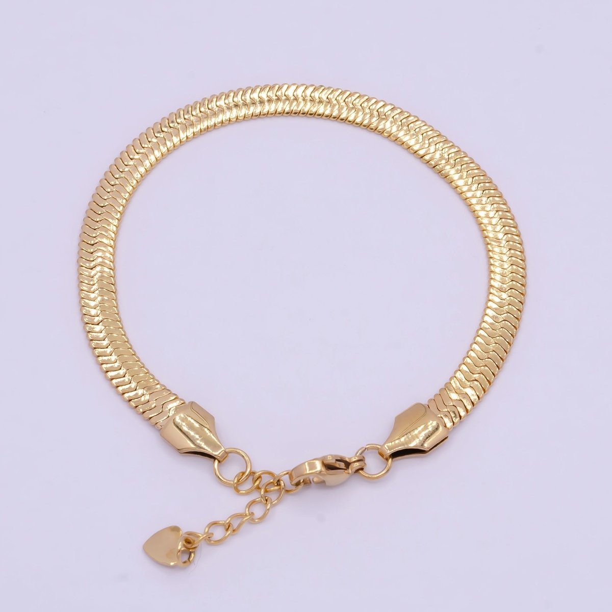 Gold 3mm 4mm 5mm Herringbone Snake Chain Bracelet For Wholesale Bracelet Jewelry Making Supply | WA-924 WA-925 WA-926 Clearance Pricing - DLUXCA