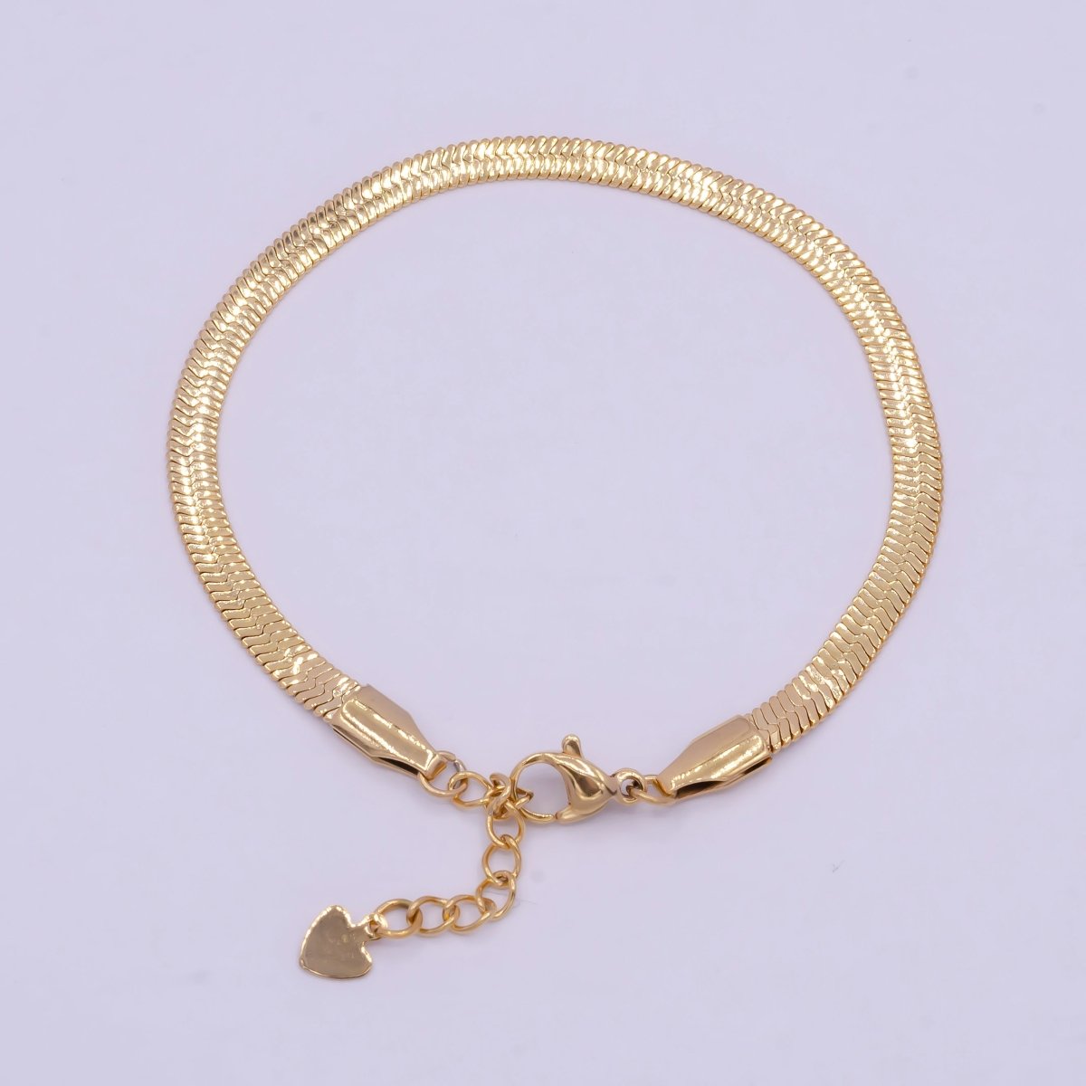 Gold 3mm 4mm 5mm Herringbone Snake Chain Bracelet For Wholesale Bracelet Jewelry Making Supply | WA-924 WA-925 WA-926 Clearance Pricing - DLUXCA