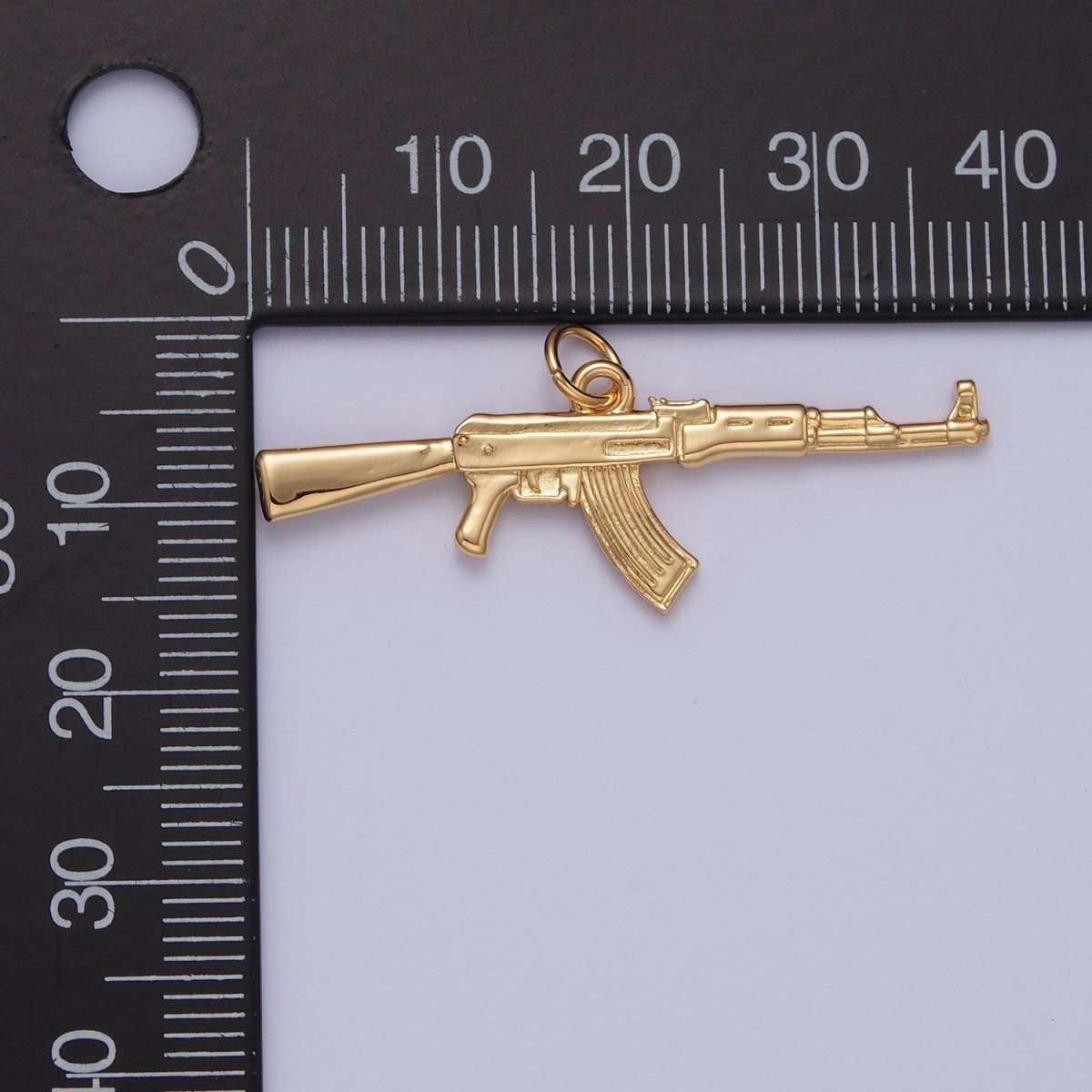 Gold AK-47 Gun Sniper Rifle Weapon Charm | X-146 - DLUXCA