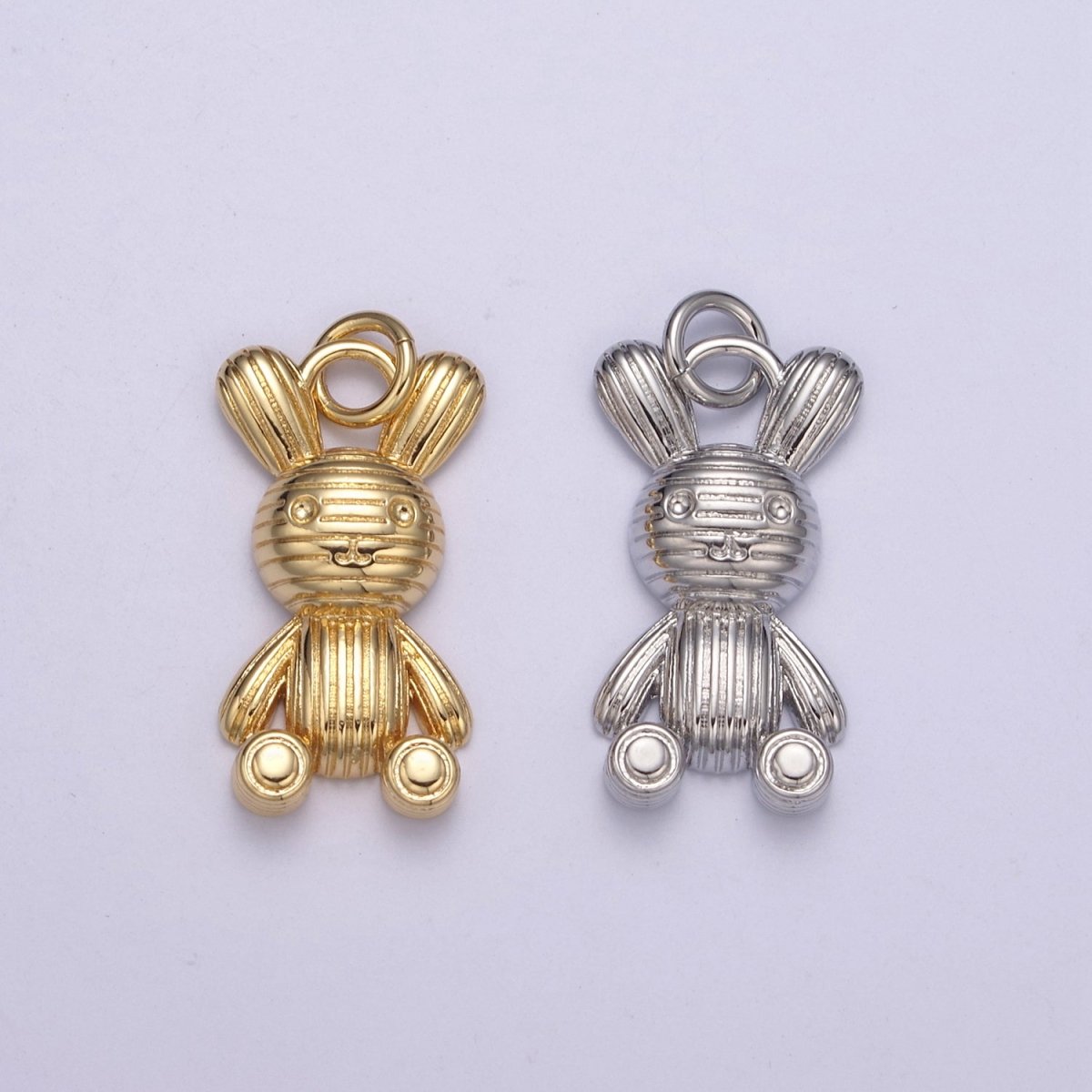 Gold Balloon Rabbit Charm Silver Figurine Statue Balloon Rabbit Pendant N-256 N-257 - DLUXCA