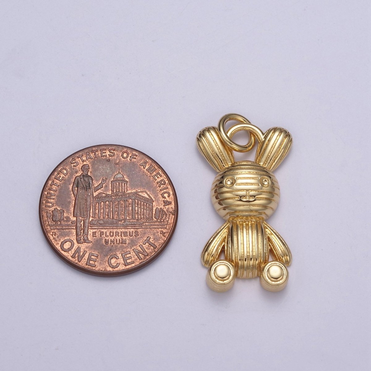 Gold Balloon Rabbit Charm Silver Figurine Statue Balloon Rabbit Pendant N-256 N-257 - DLUXCA