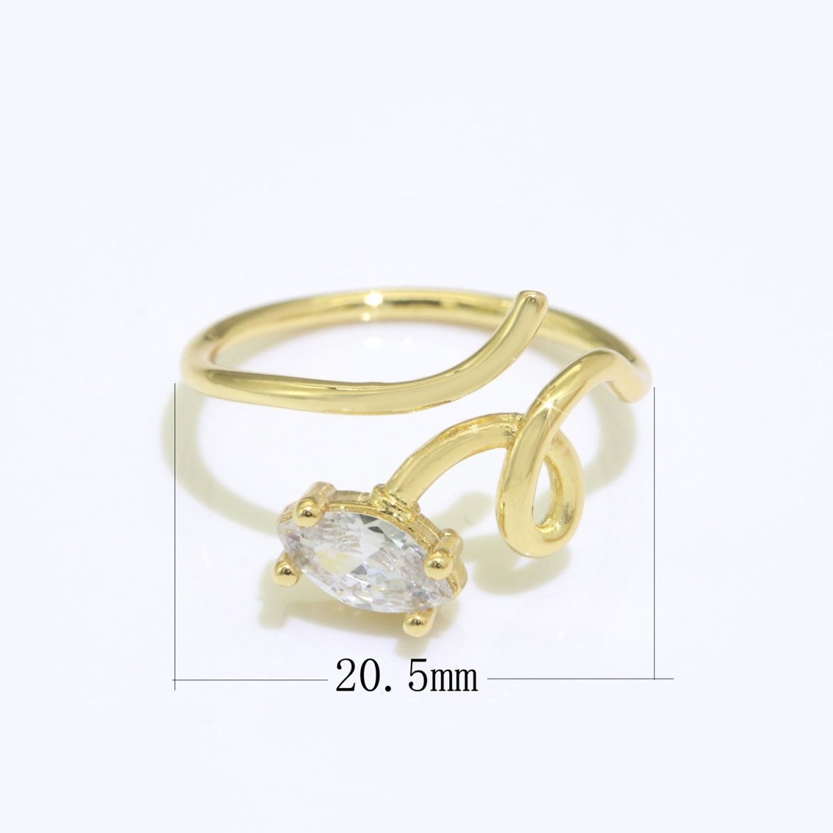 Gold Band Women Finger Rings Open Adjusted Trendy Vine Twist Ring R-037 - DLUXCA