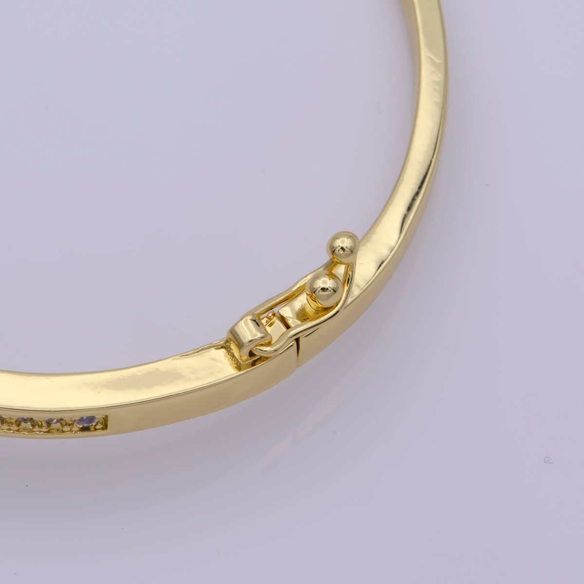 Gold bangle Bracelet Octagon with CZ Bracelets, Wrap Bracelet, Cubic Zirconia Jewelry For Christmas Gift Gold Diamond Minimalist Cuff | Hinged Cuff | Open Gold Cuff | Gift for her WA-426 Clearance Pricing - DLUXCA