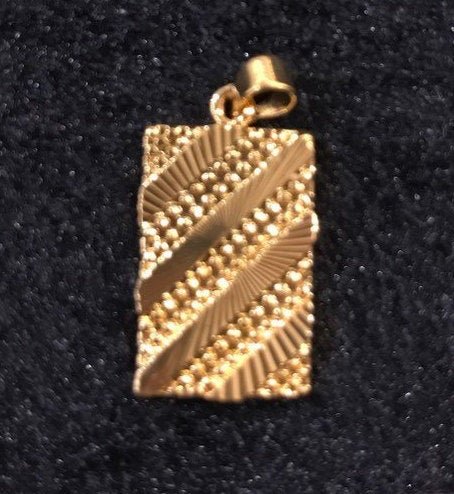 Gold Bar, Golden Frame, Stripped, Textured, Dangle, Women, DIY, Craft Gift Necklace Pendant Charm Bead Bails Findings for Jewelry Making H-206 - DLUXCA