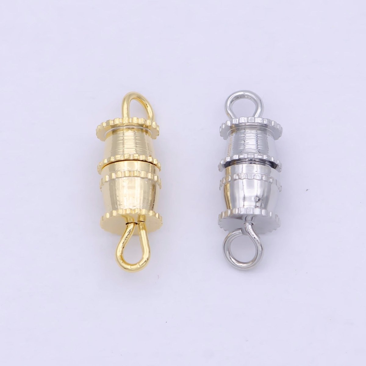 Gold Barrel Screw Clasp - Screw-On Clasp for Necklaces Bracelet Silver or Gold Color K-007 K-011 - DLUXCA