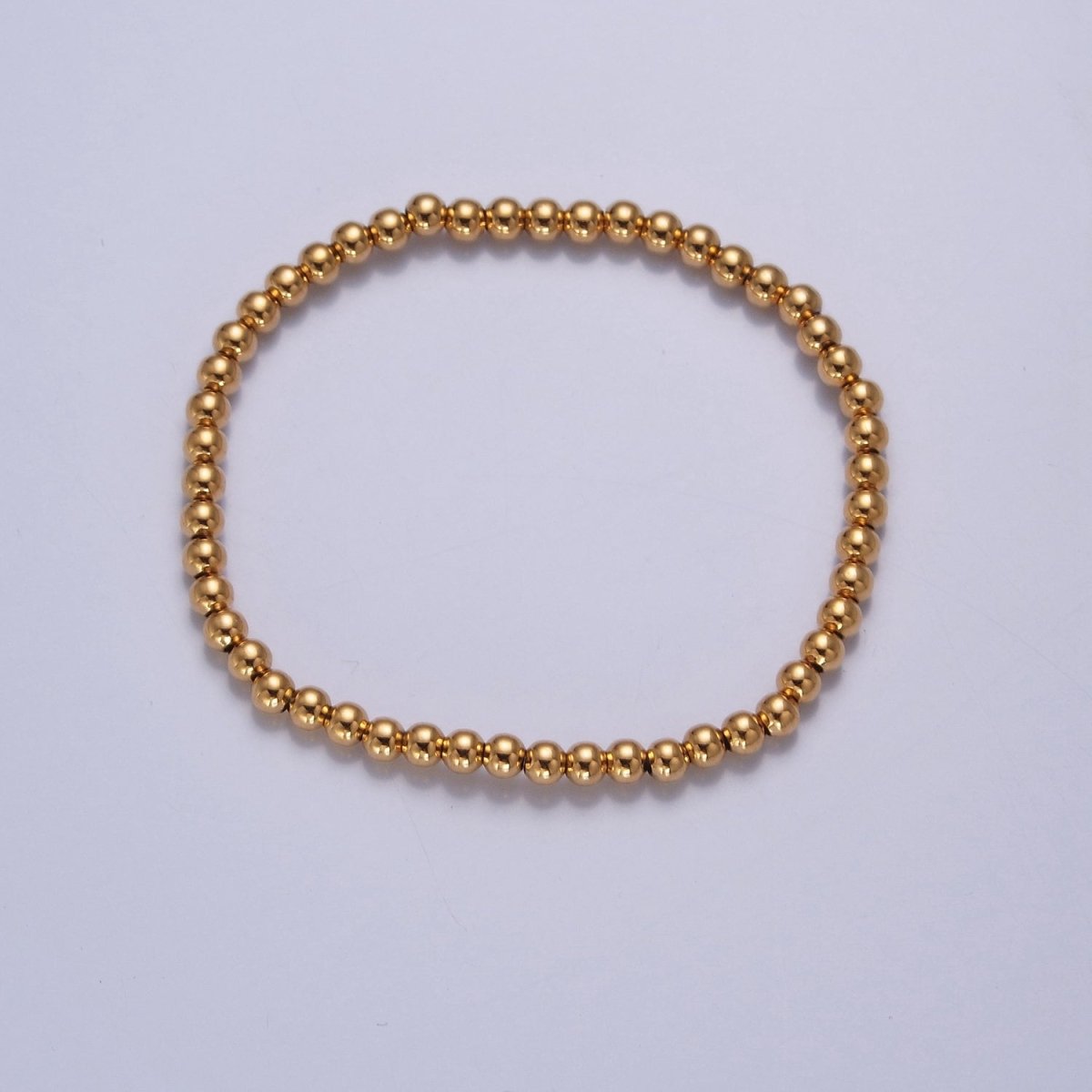 Gold Bead Bracelet for Women 18K Gold Filled Bead Ball Bracelet Stretchable Elastic Bracelet | WA-1066 to WA-1071 Clearance Pricing - DLUXCA
