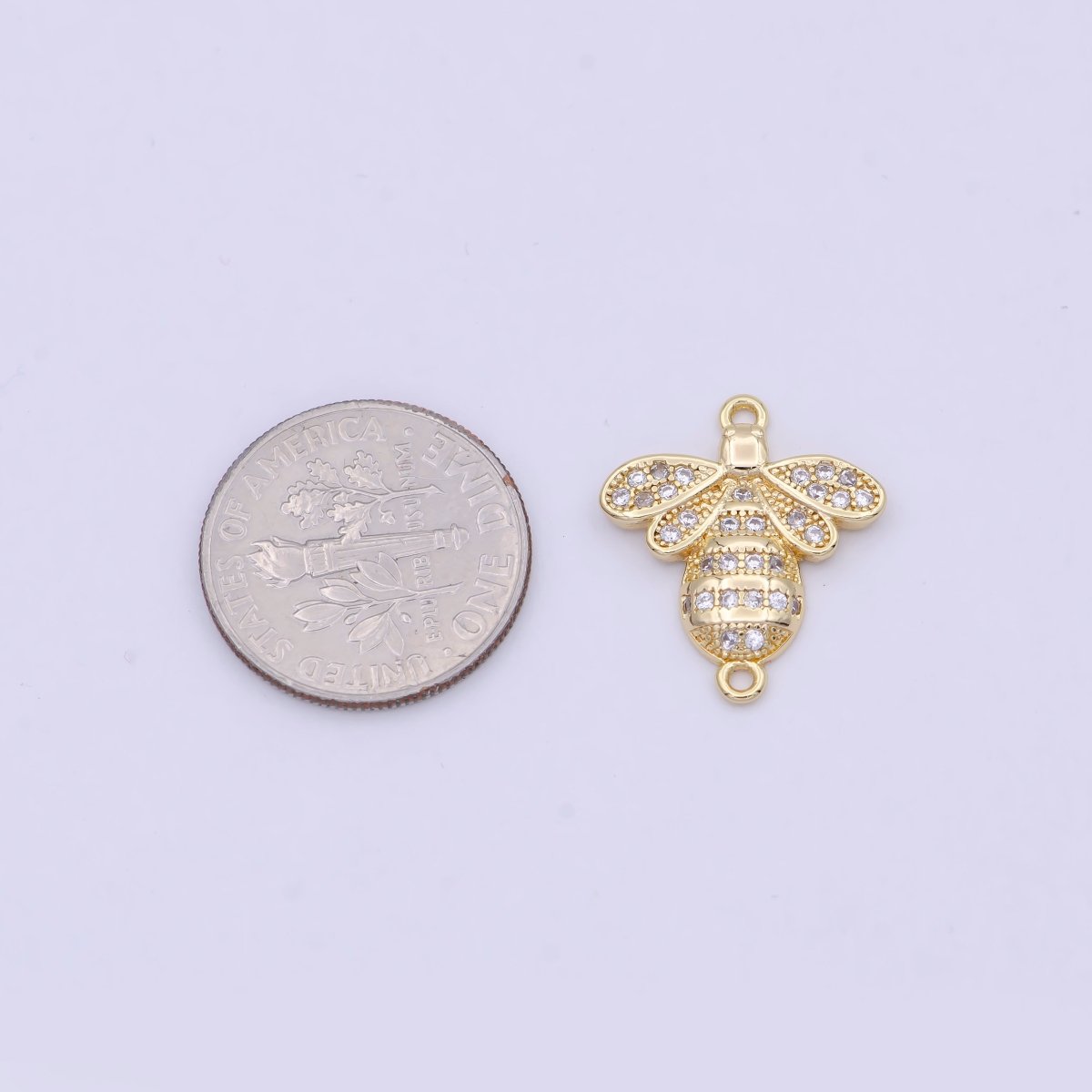 Gold Bee Charm, Insect Charms, Cute Charms, Bee Findings DIY Jewelry Projects Necklace Bracelet Earring Jewelry Supplies F-175 - DLUXCA