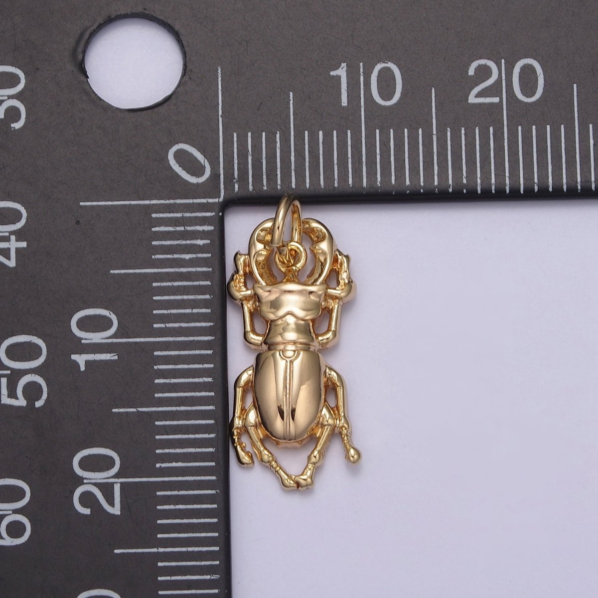 Gold Beetle Charms Animal Insect Pendant N-834 - DLUXCA