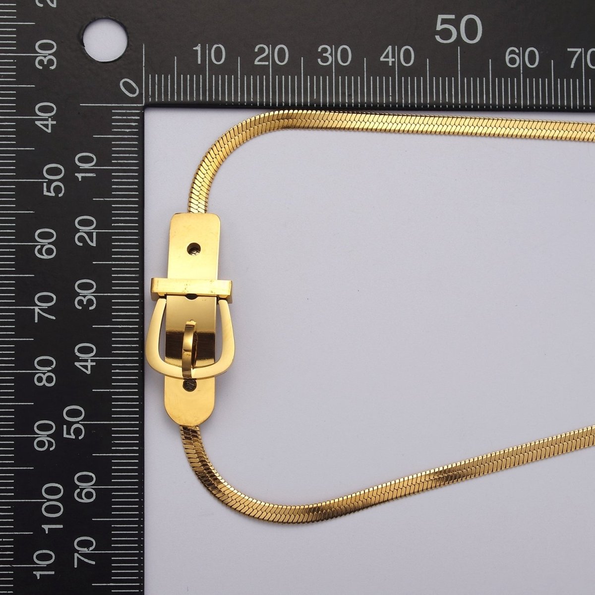 Gold Belt Buckle Herringbone Choker Necklace Belt Silver Snake Chain Necklace | WA-922 WA-923 Clearance Pricing - DLUXCA