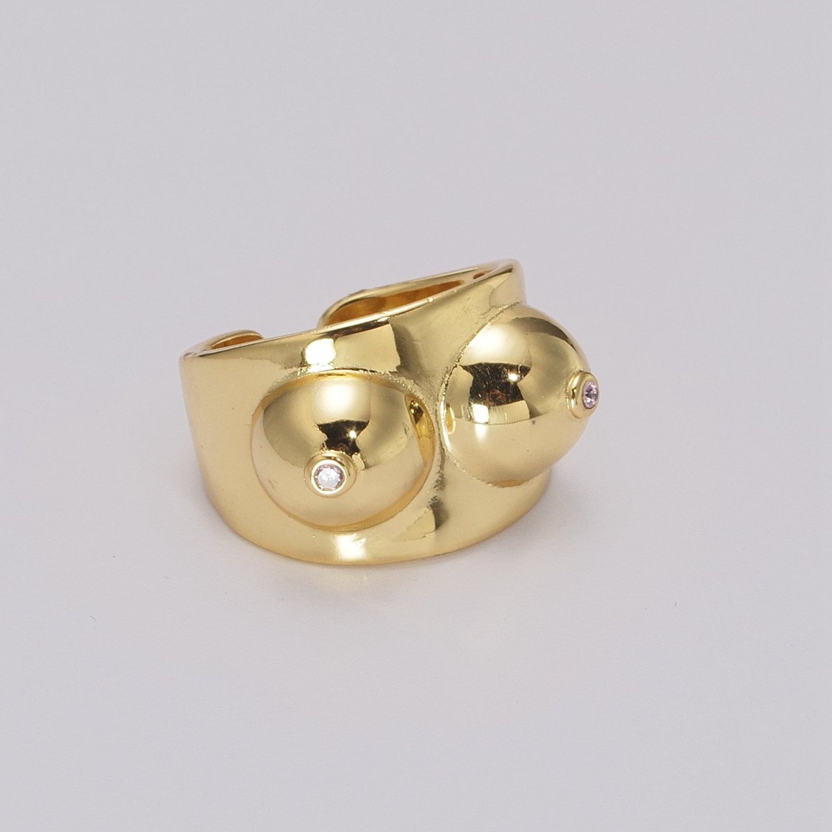Gold Boobs Ring Novelty Silver Breast Cancer Awareness. Celebrating Breastfeeding Jewelry Gold Boobs Ring Novelty Silver Breast Cancer Awareness. Celebrating Breastfeeding Jewelry U-025 U-026 - DLUXCA