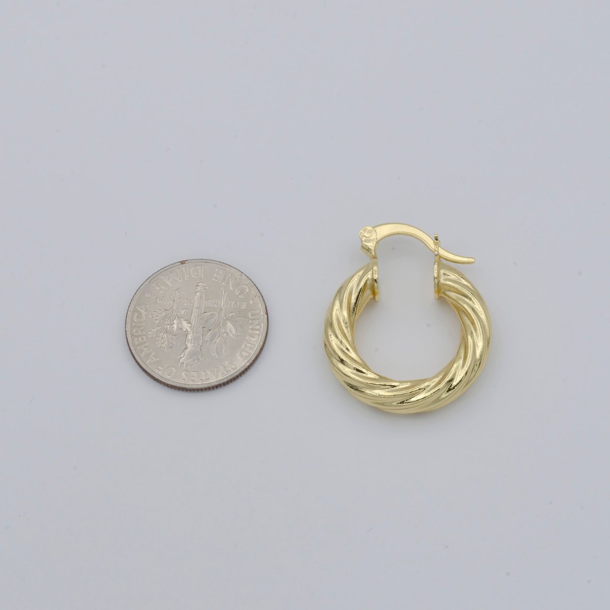 Gold Braided Round Huggies Earrings, Plain Gold Filled Mini Geometric Formal/Casual Wear Earring Jewelry P-125 P-126 P-127 - DLUXCA