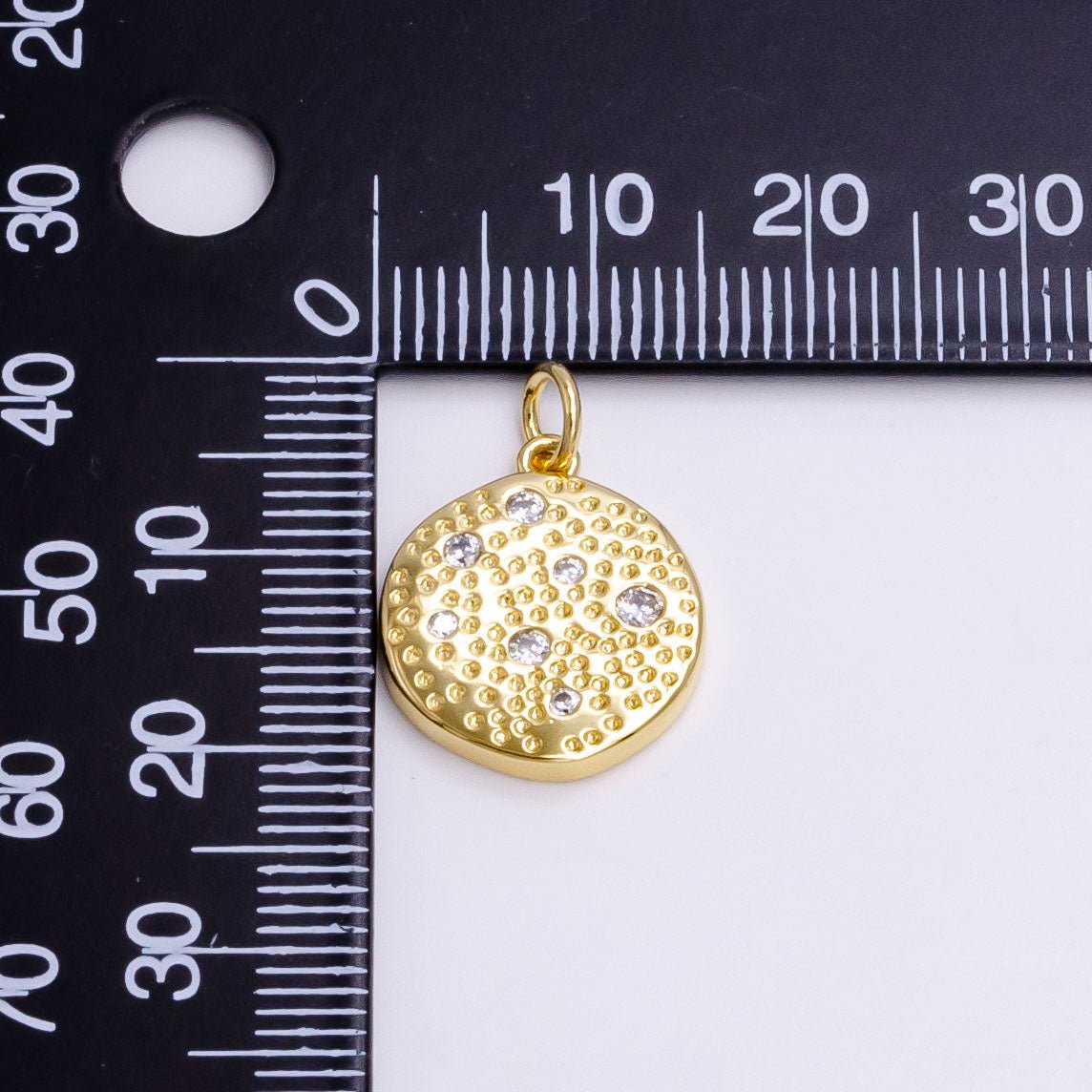Gold Bubble Charm, Bubble Pendant, Bubble Coin Charm, Tiny Bubble Charm 14k Gold Filled Charm N-240 - DLUXCA