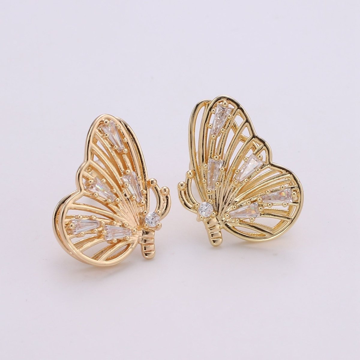 Gold Butterfly Earrings • butterfly stud earrings • Bold earrings • Statement earrings • Big stud earrings • gold stud earrings Q-349 - DLUXCA