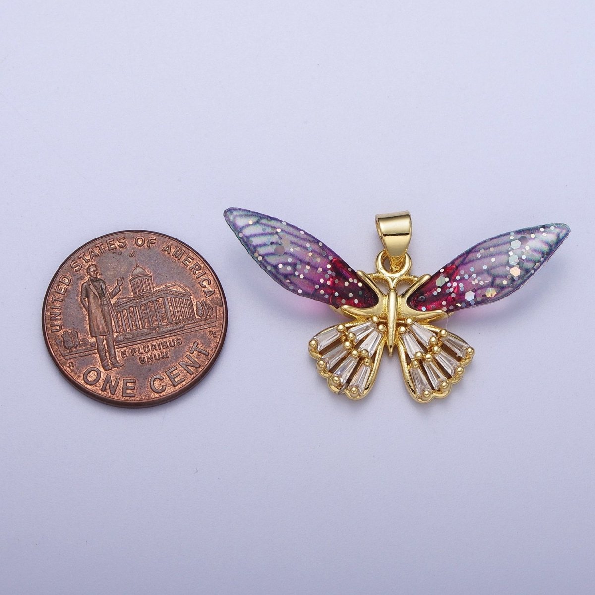 Gold Butterfly Pendant Magical Dream Mariposa Charm H-664 H-665 - DLUXCA