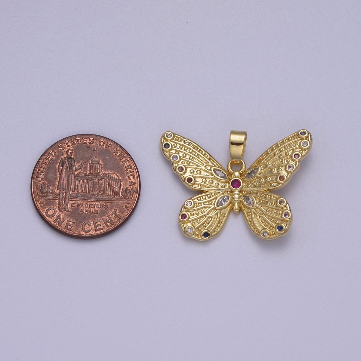 Gold Butterfly Pendant Mariposa Monarch Insect Jewelry Charm for Necklace Bracelet Supply N-608 - DLUXCA