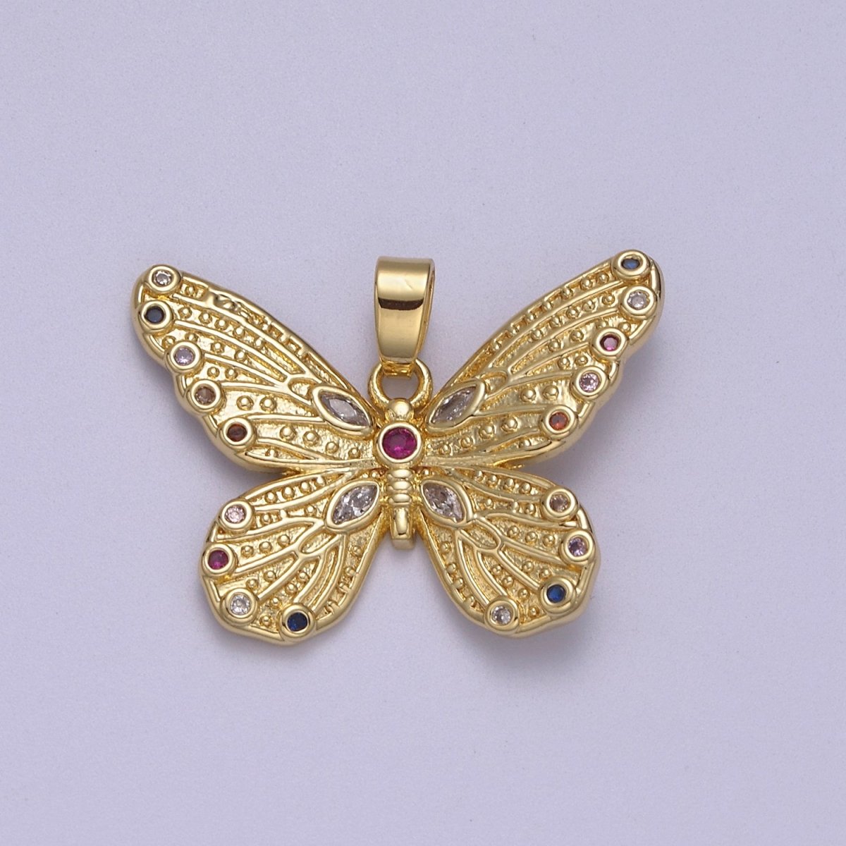 Gold Butterfly Pendant Mariposa Monarch Insect Jewelry Charm for Necklace Bracelet Supply N-608 - DLUXCA