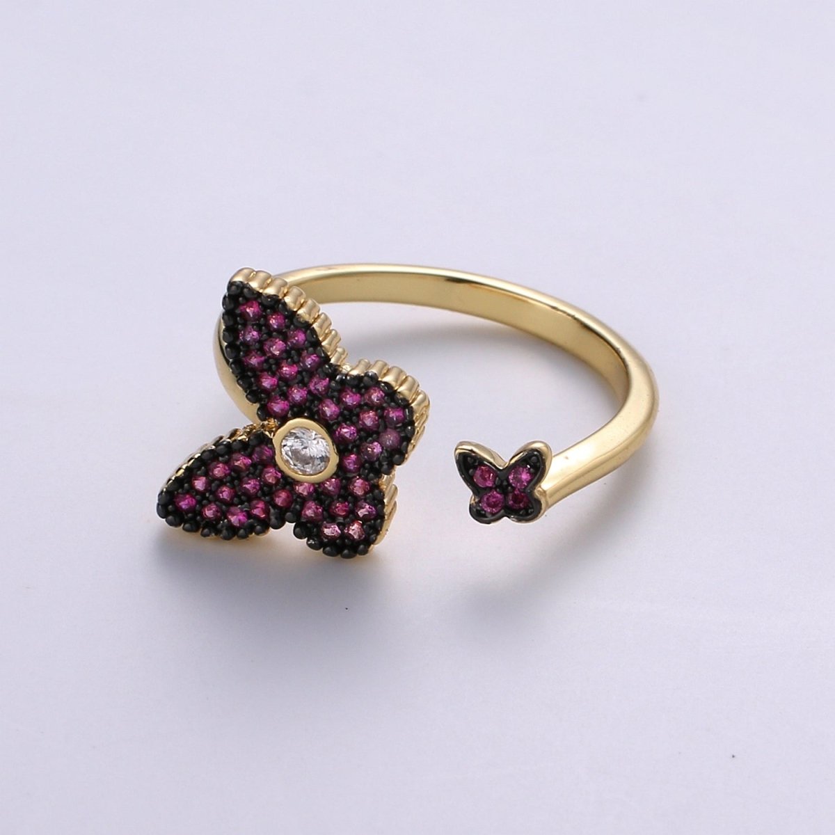 Gold Butterfly Ring, Dainty Gold Ring Open Ring Adjustable Ring Animal Jewelry Monarch Mariposa Ring Christmas Gift for Her, R-051 - R-054 - DLUXCA