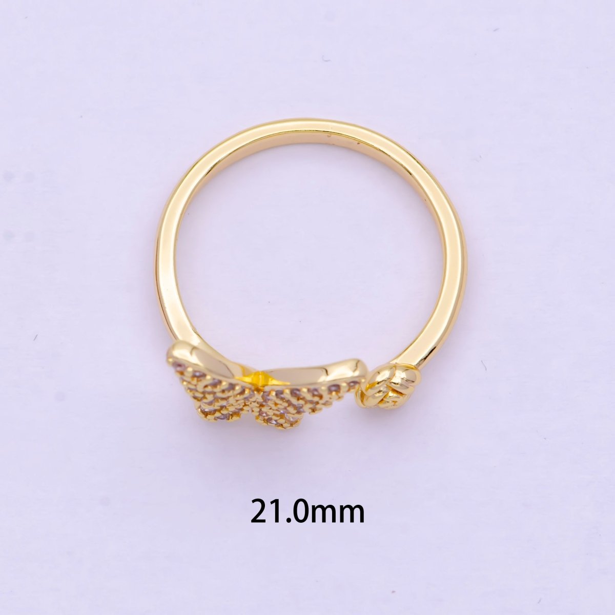 Gold Butterfly Ring with Rose Flower Open Adjustable | X-604 - DLUXCA