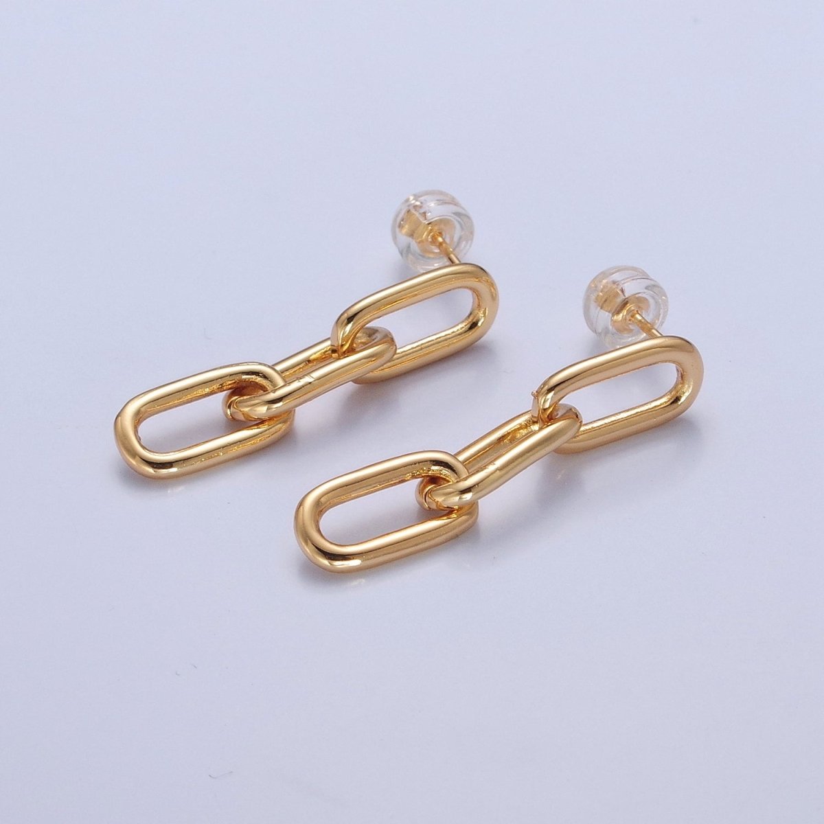 Gold Cable Link Earrings • Minimalist Gold Earrings • Perfect Gift for Her V-176 V-177 - DLUXCA