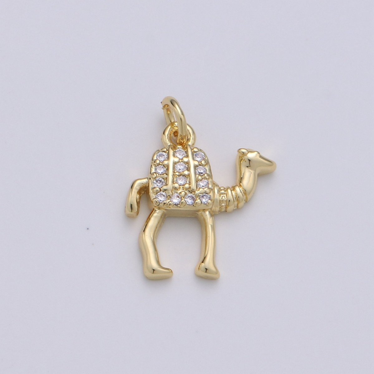 Gold Camel Charm - 14k Gold Filled Camel Pendant - Arabian Desert Charms - Animal Jewelry for Bracelet Necklace Earring Component D-644 - DLUXCA