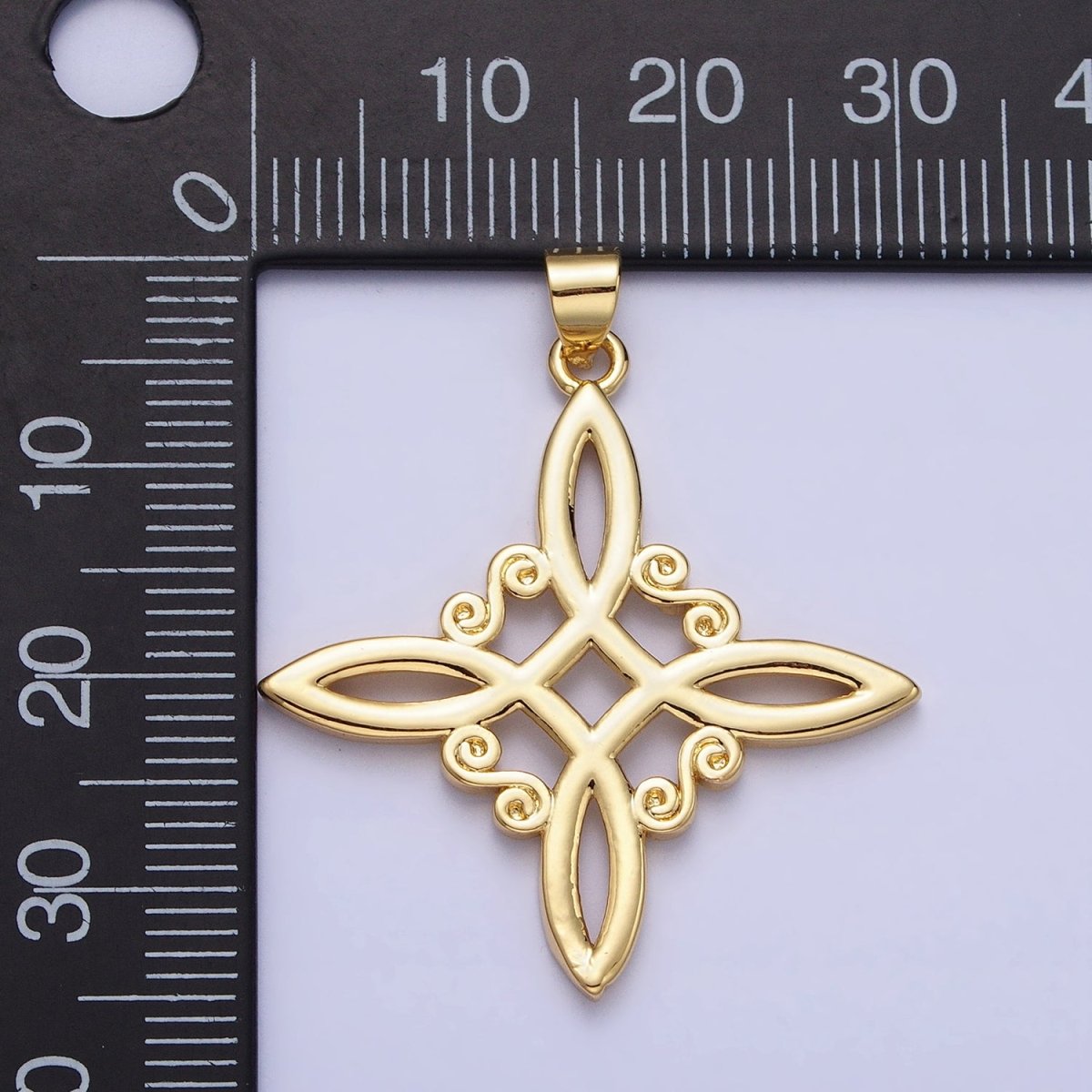 Gold Celtic Eternity Knot Circle Cut Out Pendant Charm Minimalist Jewelry Making AA-048 - DLUXCA