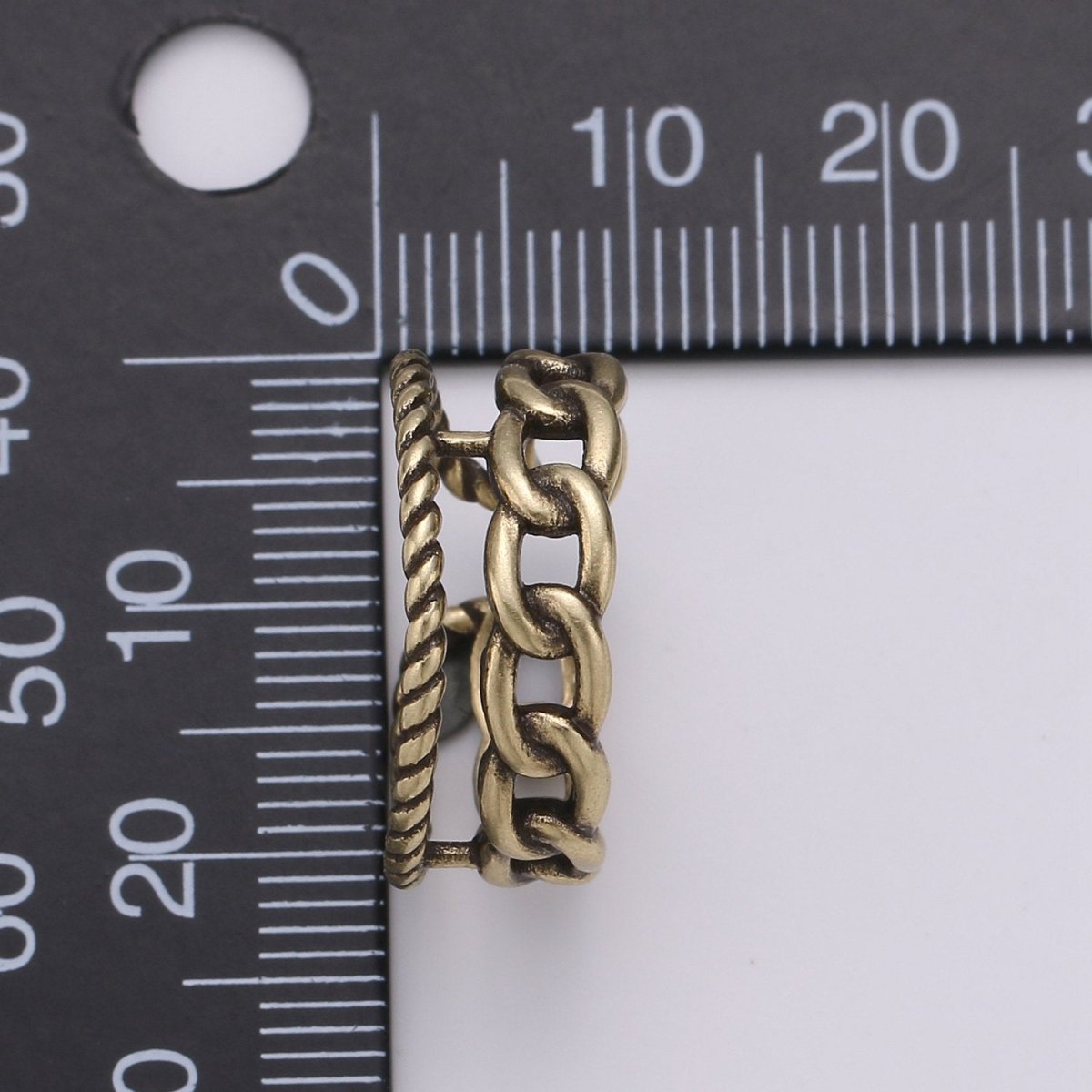 Gold Chain Ring, Bold Ring, Gold Ring, Chunky Ring, Ring, Stackable Ring, Adjustable Ring, Gold Stacking Ring R-001 - DLUXCA