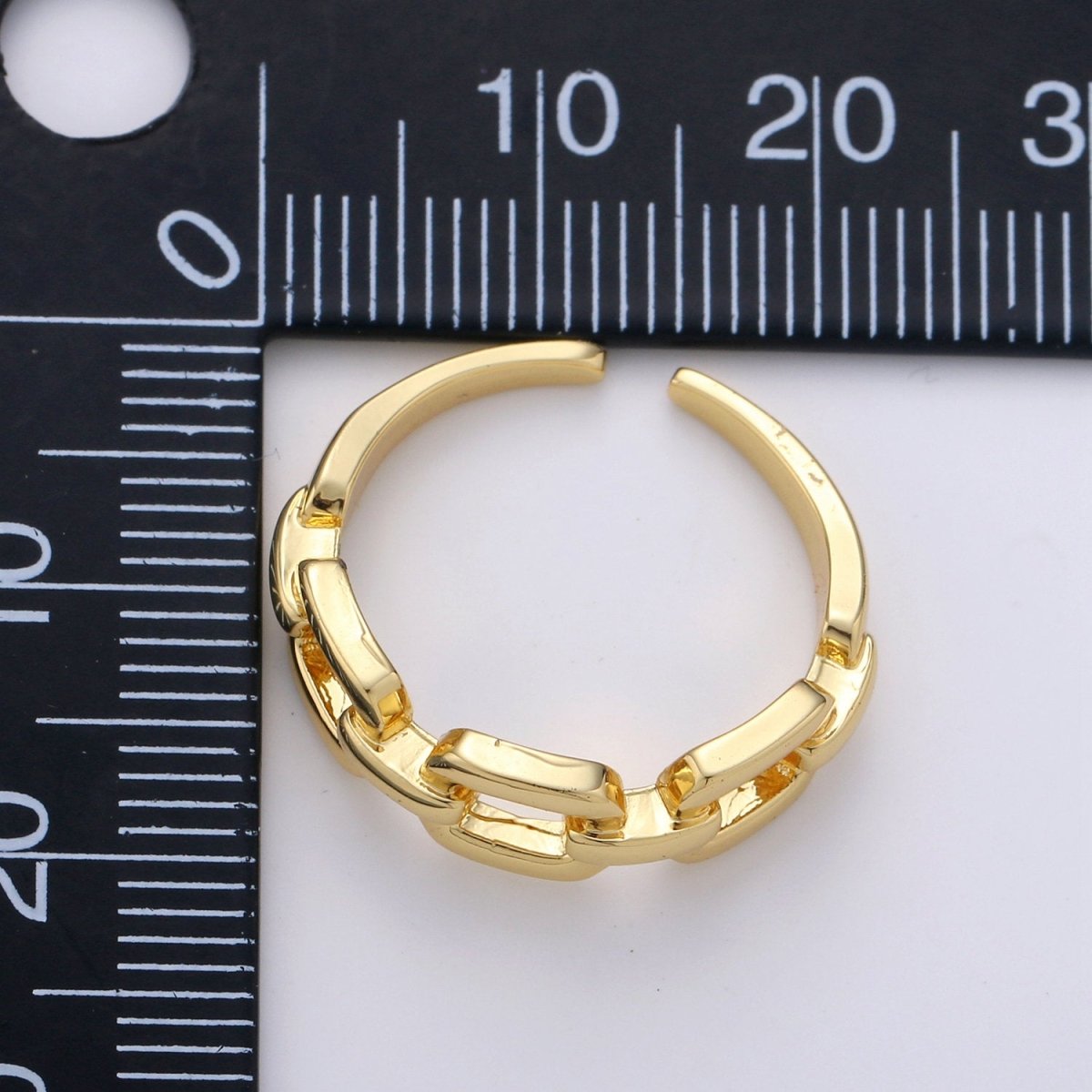 Gold Chain Ring, Minimalist Ring, Gold Ring, Dainty Ring, Ring, Stackable Ring, Midi Ring, Gold Stacking Ring, Gold Chain Adustable Ring R-028 - DLUXCA