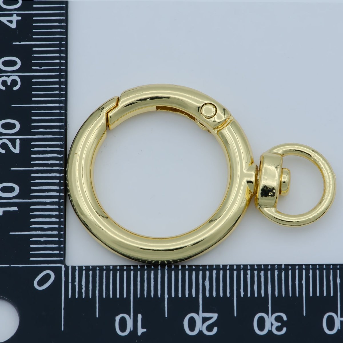 Gold Circle Round Push Gate Ring Clasp For Jewelry Making DIY Supplies L-338 - DLUXCA