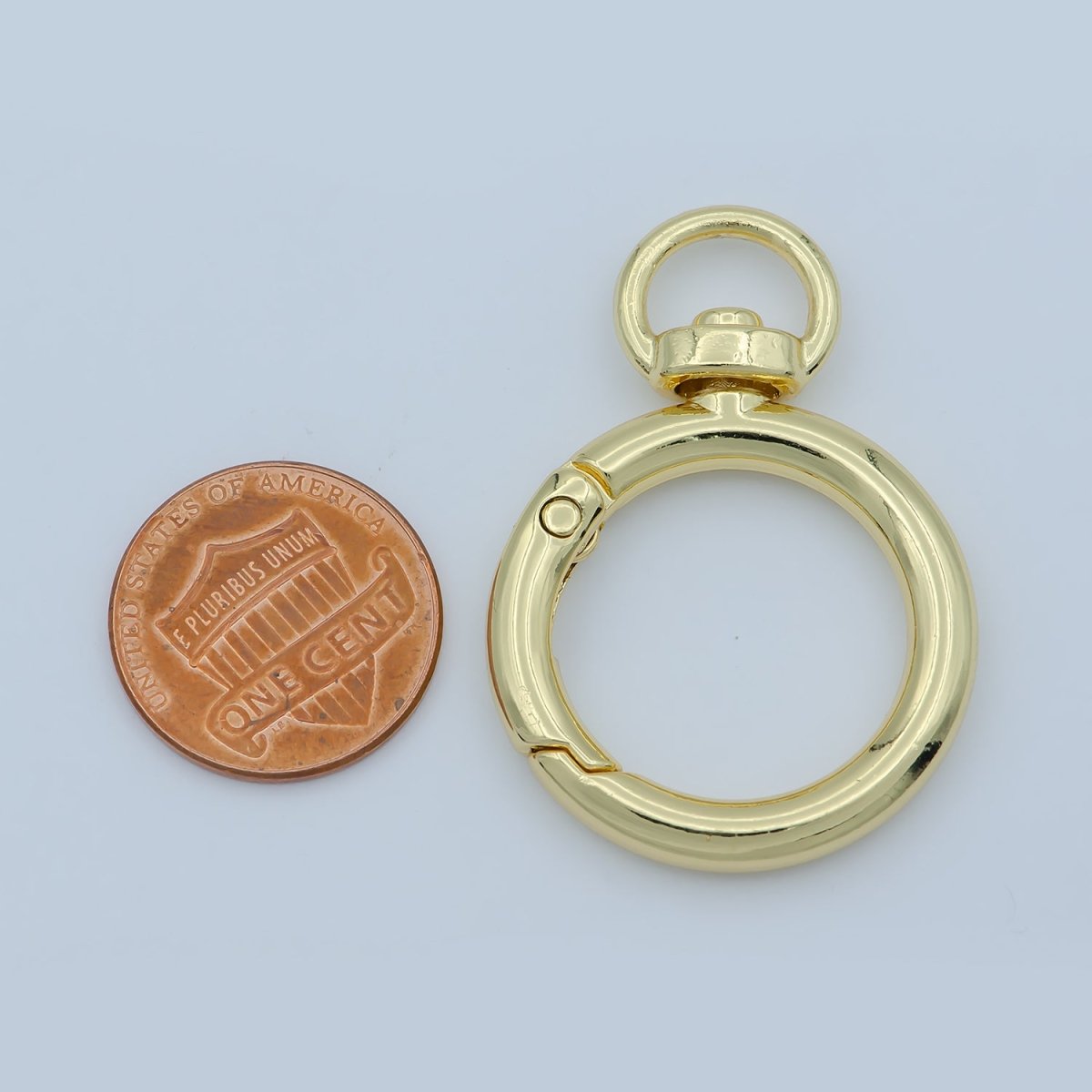 Gold Circle Round Push Gate Ring Clasp For Jewelry Making DIY Supplies L-338 - DLUXCA