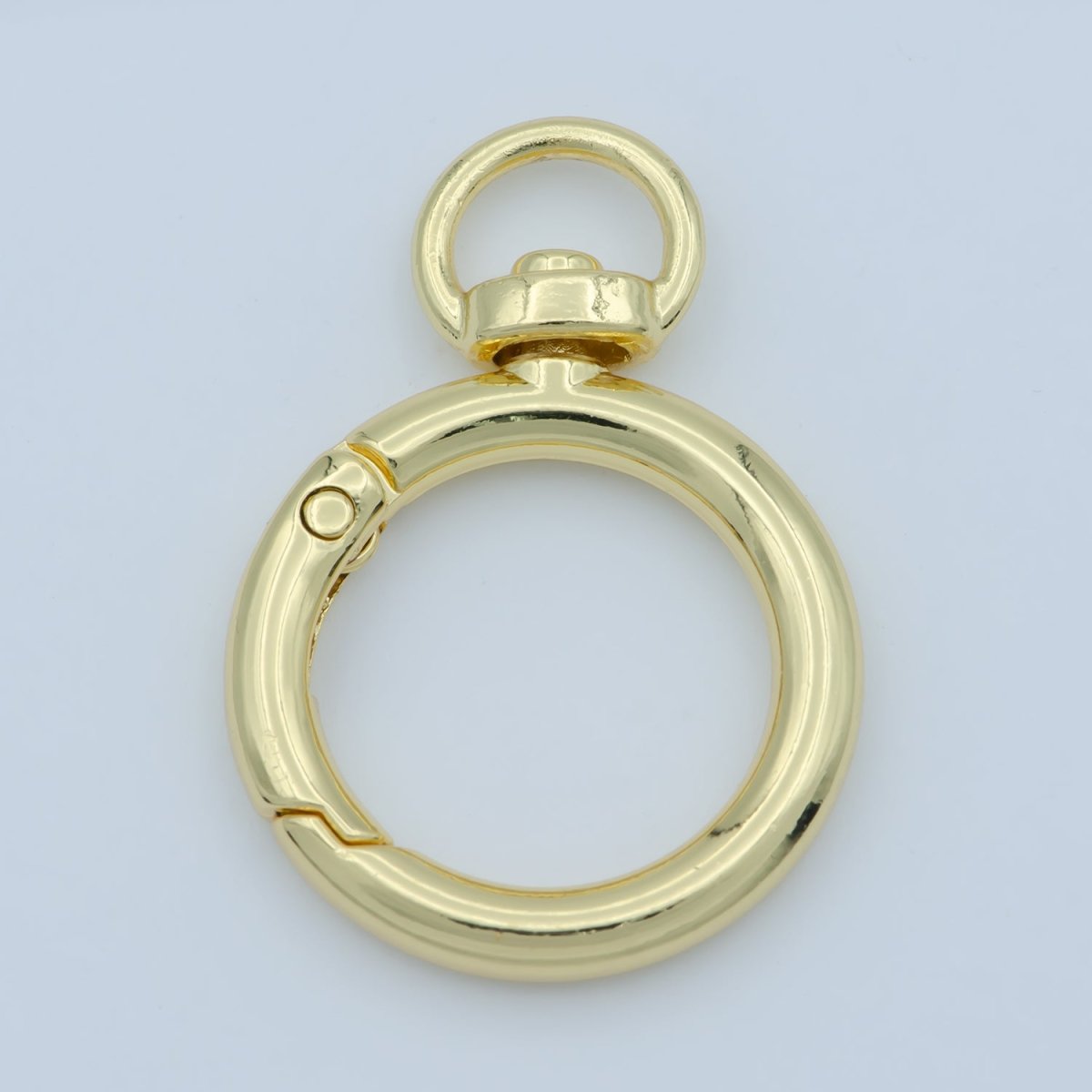 Gold Circle Round Push Gate Ring Clasp For Jewelry Making DIY Supplies L-338 - DLUXCA