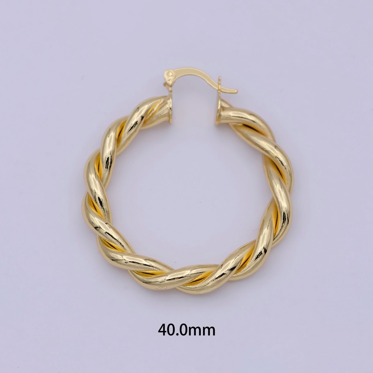 Gold Circle Twisted Hoop, 24k Gold Fill Hoop, Twisted Hoop, Gold Hoop Earrings, Dainty Minimalist Hoops Wholesale Jewelry T-335 T-336 T-355 - DLUXCA