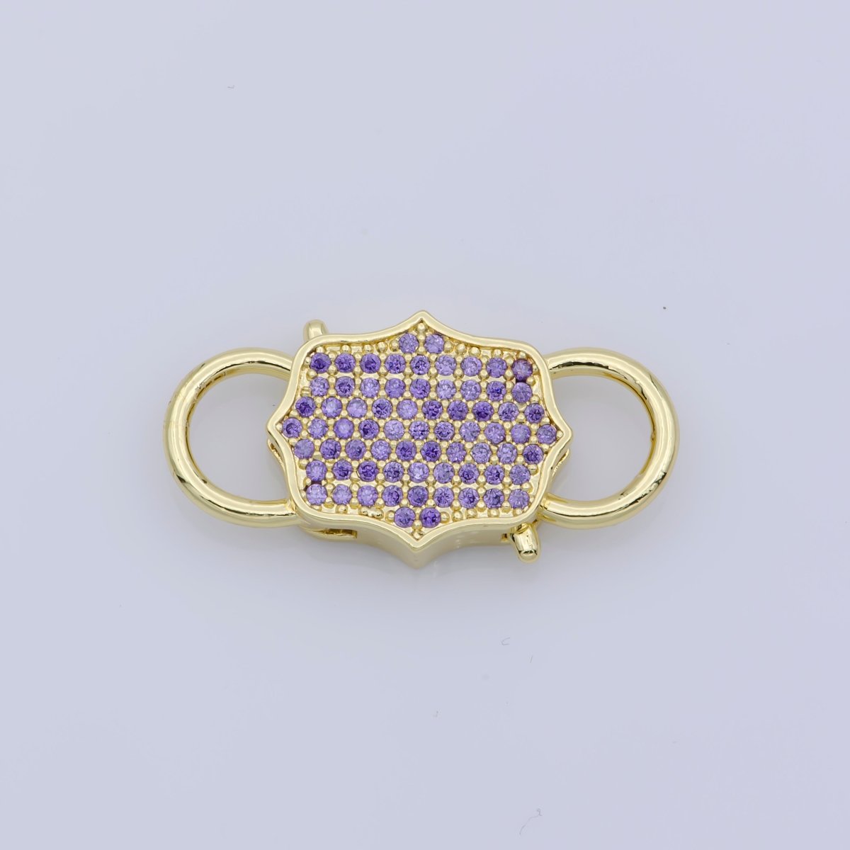 Gold Clasp Buckle Gold Interlock Micro pave Clasp Cubic Interlocking Clasp Fastener for Beading Bracelet Necklace Jewelry supplies F-328 - DLUXCA
