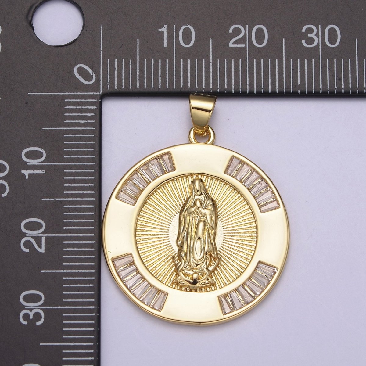 Gold Coin Medallion Religious Pendant Saint Jude / Lady Guadalupe Virgin Mary Charm for Jewelry Making Supply H-733 H-734 - DLUXCA