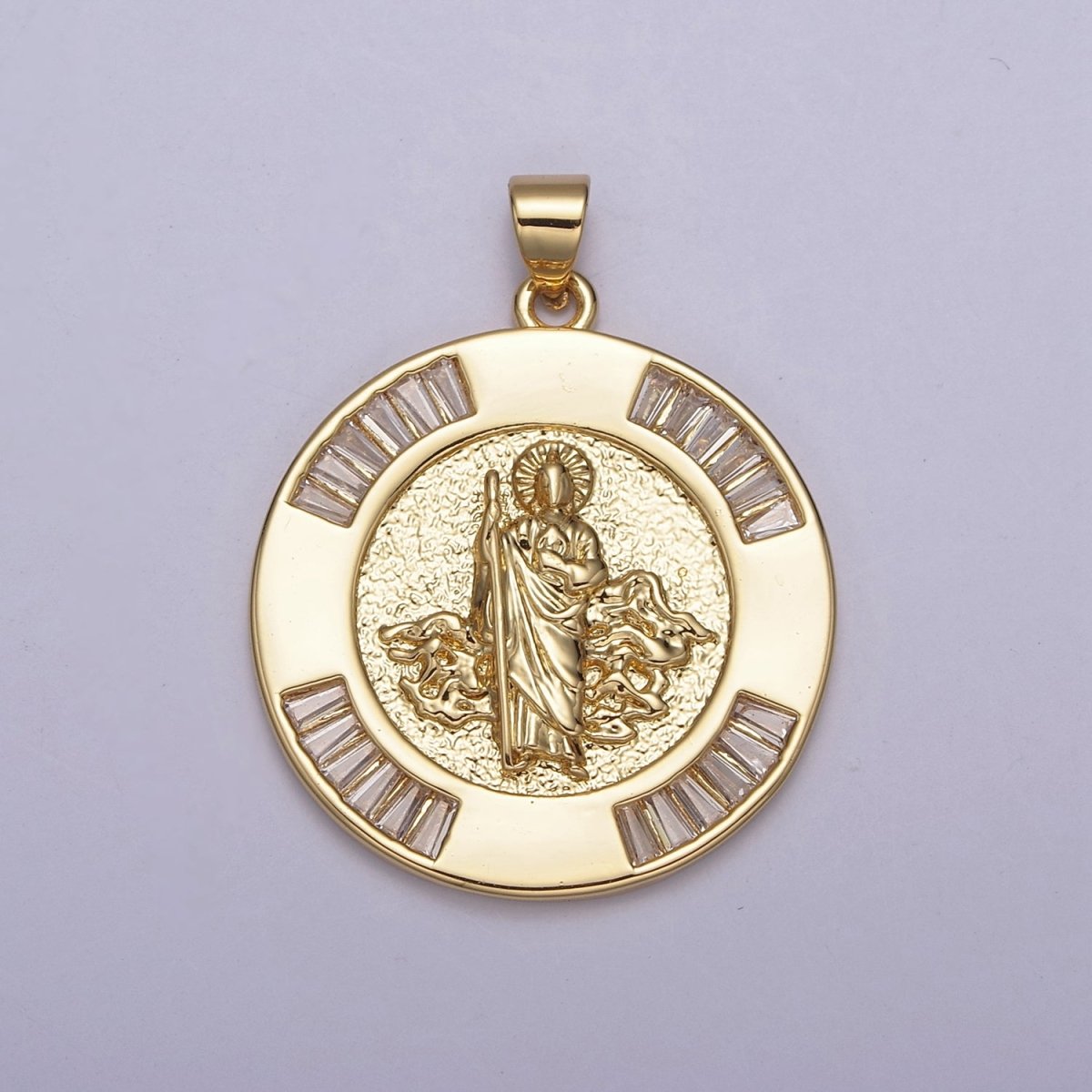 Gold Coin Medallion Religious Pendant Saint Jude / Lady Guadalupe Virgin Mary Charm for Jewelry Making Supply H-733 H-734 - DLUXCA