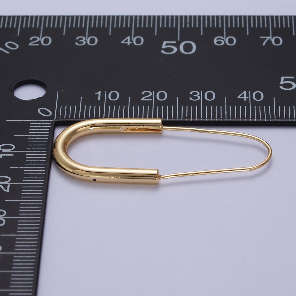 Gold Crescent U Hoop Long Hook Minimalist Earrings | Y-146 - DLUXCA