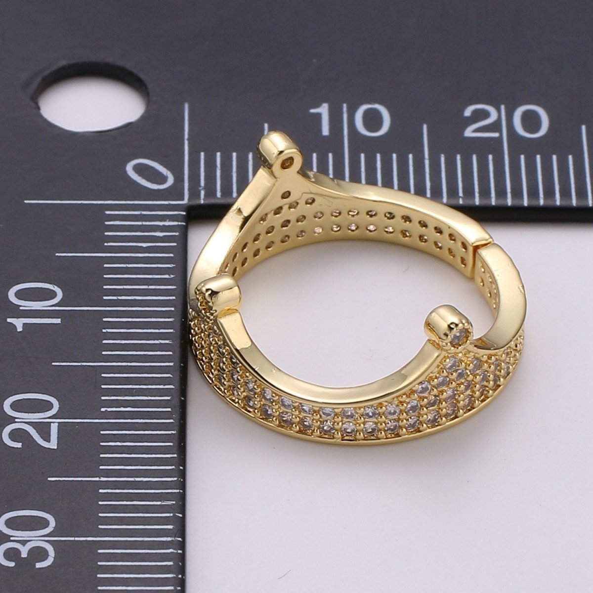 Gold Crown Ring - Micro Pave Crown Ring - Gold Vermeil Cubic Zirconia Adjustable Ring - Silver CZ Ring Crown - Open R-161 R-162 - DLUXCA