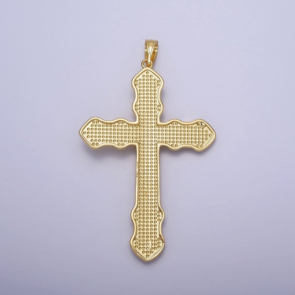 Gold Crucifix Cross Leaf Nature-Themed Religious Pendant | AA084 - DLUXCA