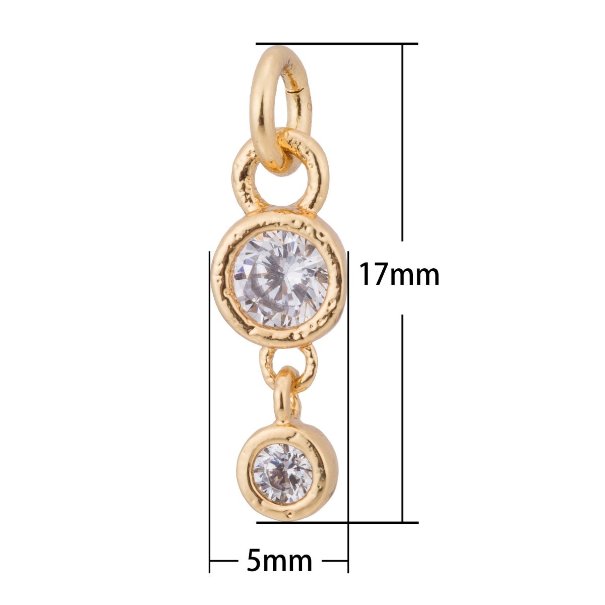 Gold Cute Chain, Dangle, Dainty, Ladies Women Necklace DIY Craft Cubic Zirconia Bracelet Charm Bead Finding Pendant For Jewelry Making C-175 - DLUXCA