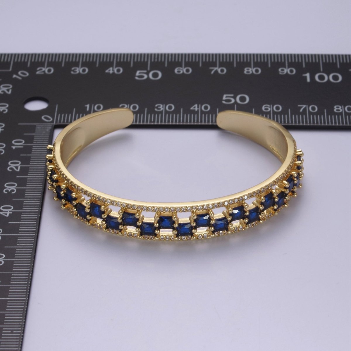 Gold CZ Diamond bangles studded with Clear White, Fuchsia Blue, Green stones | New fashion designer bangles | CZ Diamond bangles Bracelet | WA-780 to WA-783 Clearance Pricing - DLUXCA