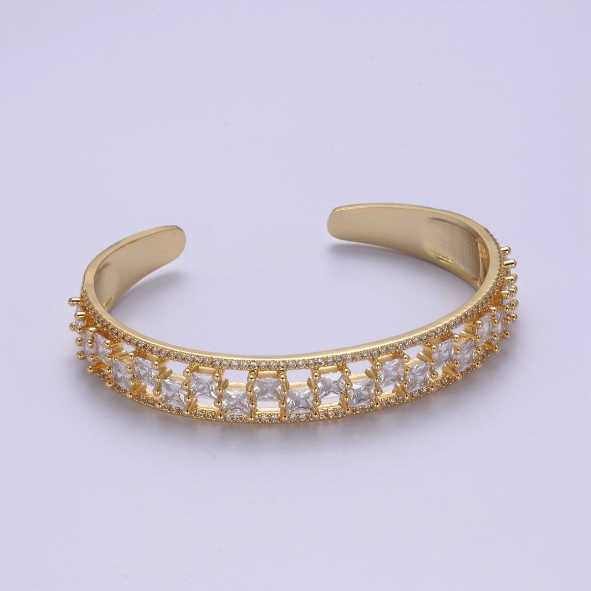 Gold CZ Diamond bangles studded with Clear White, Fuchsia Blue, Green stones | New fashion designer bangles | CZ Diamond bangles Bracelet | WA-780 to WA-783 Clearance Pricing - DLUXCA