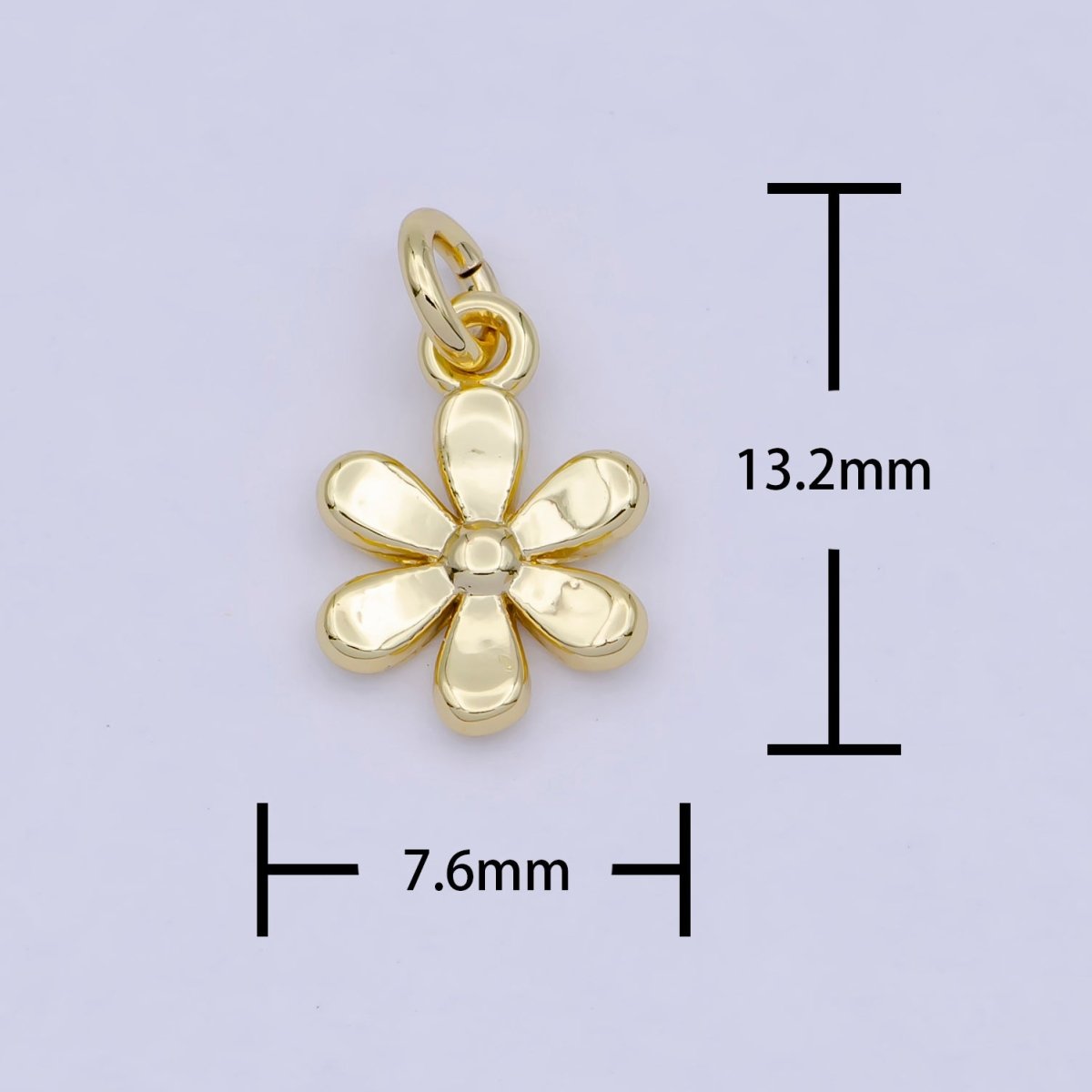 Gold Daisy Charm Flower Nature Charm For Jewelry Making Component AG-088 - DLUXCA