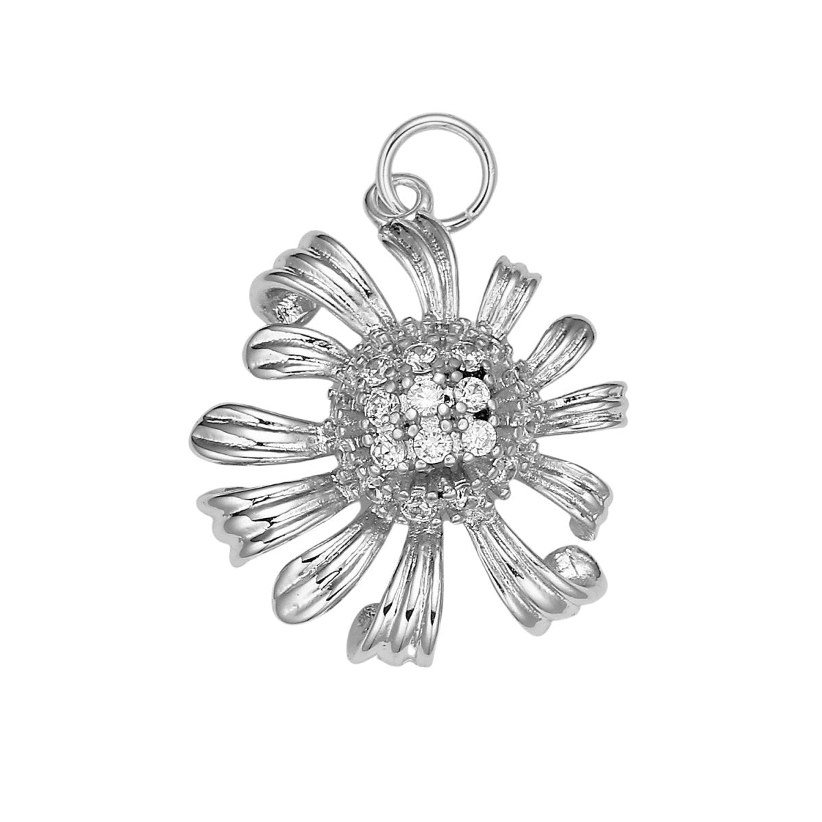 Gold Daisy Jasmine Charm 25.5x18mm - Mini Flower Charm Dainty Sun Flower Charm Floral for bracelet earring necklace supply E-196 E-787 - DLUXCA