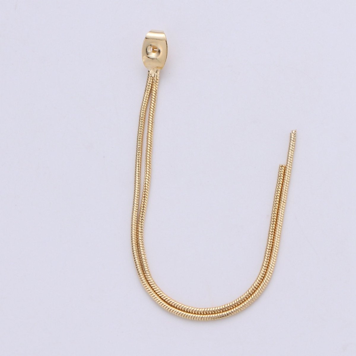Gold Ear Back Stoppers, Earring Nuts with Long Chain 95mm, Earring Component Findings, Tassel Earring Supply K-423 - DLUXCA