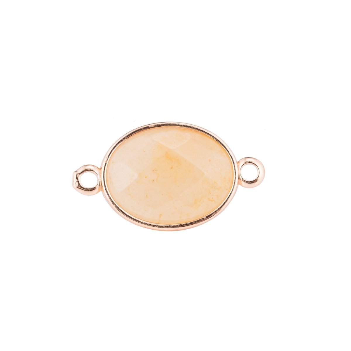 Gold Edge Orange Calcite Oval Cut Shape Gem Gemstone Wife Mom Craft DIY Bracelet Charm Bead Connector Pendant Finding for Jewelry Making F-784 - DLUXCA
