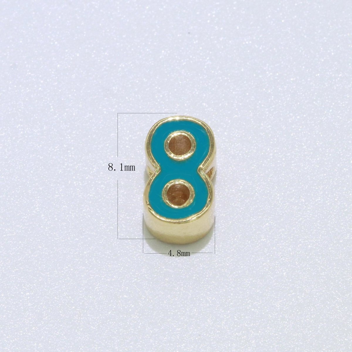 Gold Enamel Number Bead charm Personalized Beaded Colorful Bracelet Custom Year Age Numerical Bracelet for Jewelry Making Supply 8mm,10mm M-077-M-096 - DLUXCA