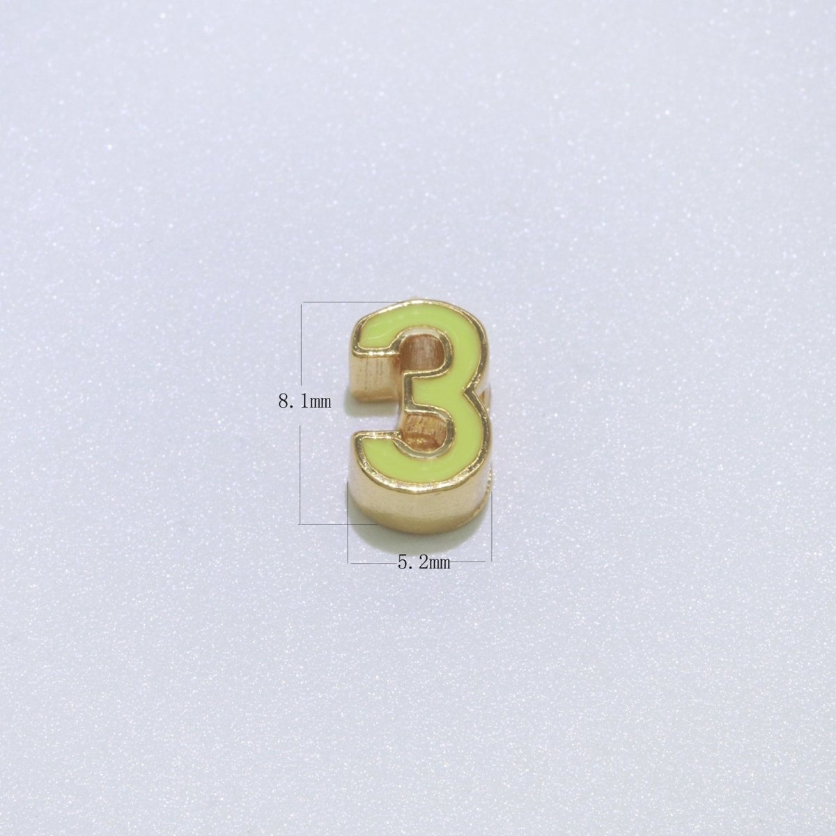 Gold Enamel Number Bead charm Personalized Beaded Colorful Bracelet Custom Year Age Numerical Bracelet for Jewelry Making Supply 8mm,10mm M-077-M-096 - DLUXCA