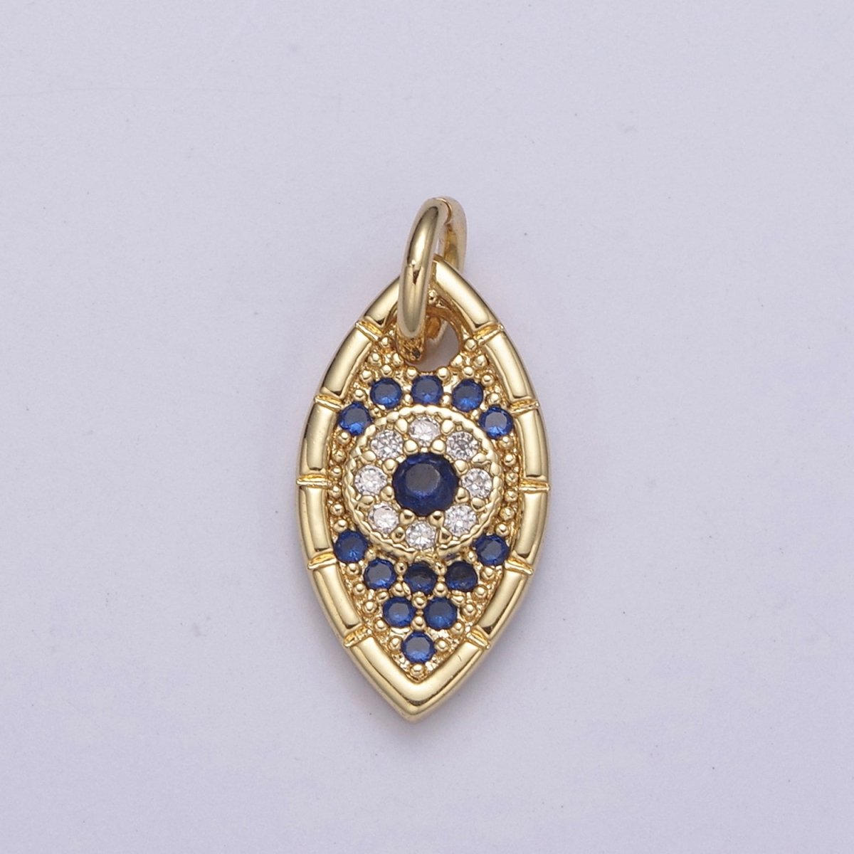 Gold Evil Eye Charm, Gold Eye Charm With Cubic Zirconia, Protecting Eye Charm, Dainty Eye Charm, Protecting Jewelry N-328 - N-330 - DLUXCA