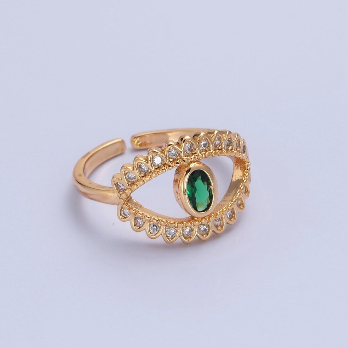 Gold Evil Eye Diamond Ring, Evil Eye Protection Ring, Greek Statement Rings, Trendy Ring O-2244 O-2245 O-2246 - DLUXCA