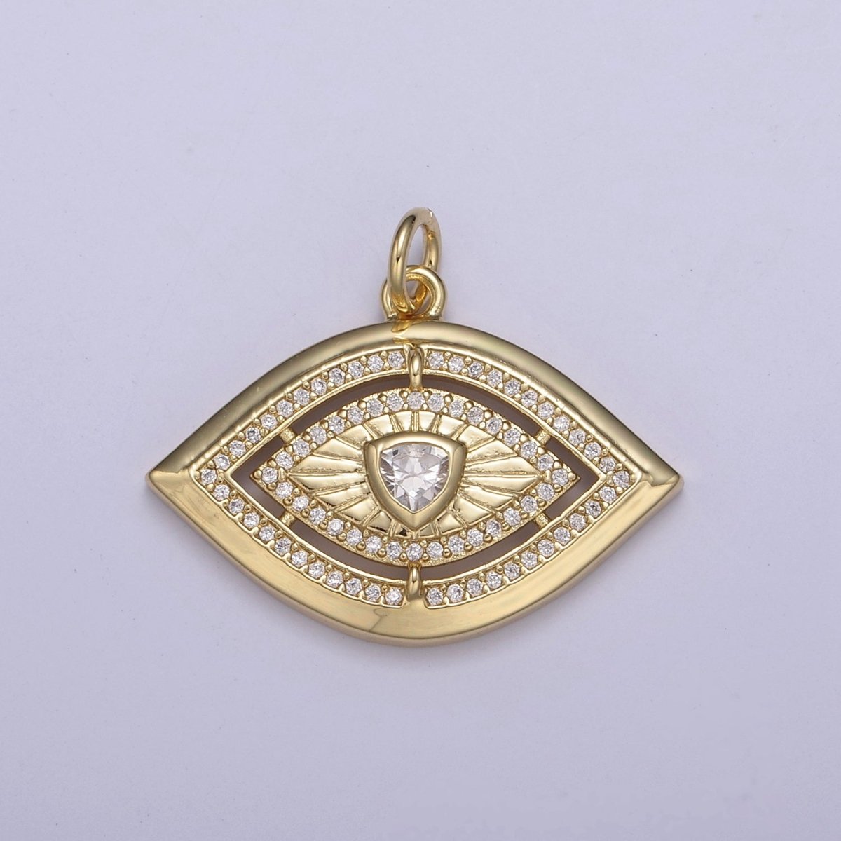 Gold Evil Eye Pendant 14K Gold Filled Eye Charm- Minimalist Jewelry Medallion Pendant Clear Blue Green Red Cz Layering Stacking N-653 - N-656 - DLUXCA